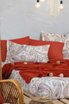Boho Chic Çift Kişilik Battaniyeli Set -Tarçın