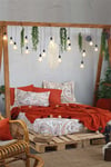 Boho Chic Çift Kişilik Battaniyeli Set -Tarçın