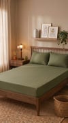 İgi Ranforce Fitted Çarşaf Set - 200x200 cm - Haki