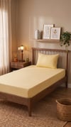 İgi Ranforce Tek Kişilik Lastikli Çarşaf Yastık Set 100x200+30 cm - Sarı