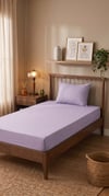 İgi Ranforce Tek Kişilik Lastikli Çarşaf Yastık Set 120x200+30 cm - Lila