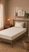 İgi Ranforce Tek Kişilik Lastikli Çarşaf Yastık Set 120x200+30 cm - Krem