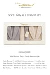 Soft Linen Aile Bornoz Seti - Krem - Gri