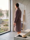 Soft Linen Aile Bornoz Seti - Natural Kahve