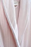 Soft Linen Aile Bornoz Seti - Pembe-Gri