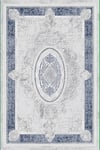 27145A MAVİ-160X230PERA MAVİ GRİ KADİFEMSİ YÜZEY POLYESTER HALI 27145 