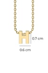 H Letter Initial Necklace 14K Solid Gold