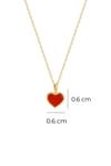 Red Enameled Heart Gold Necklace