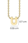 U Letter Initial Necklace 14K Solid Gold
