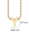 Y Letter Initial Necklace 14K Solid Gold