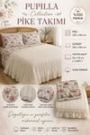 PUPİLLA COLLECTION ÇİFT KİŞİLİK  PİKE TAKIMI DAISY EKRU