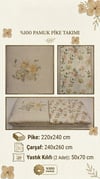 PUPILLA COLLECTION ÇİFT KİŞİLİK PİKE TAKIMI DOLCE KREM