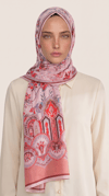 Karaca EşarpCOTTON ŞAL ALYA ETNİK DESENLİ COTTON ŞAL - KIRMIZI / SOMON