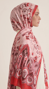 Karaca EşarpCOTTON ŞAL ALYA ETNİK DESENLİ COTTON ŞAL - KIRMIZI / KREM 