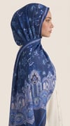 Karaca EşarpCOTTON ŞAL ALYA ETNİK DESENLİ COTTON ŞAL - LACİVERT / 