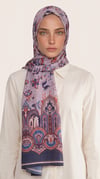 Karaca EşarpCOTTON ŞAL ALYA ETNİK DESENLİ COTTON ŞAL - LACİVERT / GRİ 