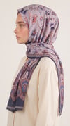 Karaca EşarpCOTTON ŞAL ALYA ETNİK DESENLİ COTTON ŞAL - LACİVERT / GRİ 
