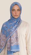 Karaca EşarpCOTTON LİNE EŞARPALYA ETNİK DESENLİ COTTON ŞAL - MAVİ / KREM 