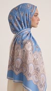 Karaca EşarpCOTTON LİNE EŞARPALYA ETNİK DESENLİ COTTON ŞAL - MAVİ / KREM 