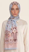 Karaca EşarpCOTTON ŞAL ALYA ETNİK DESENLİ COTTON ŞAL - MAVİ / SOMON