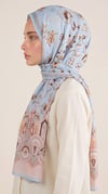 Karaca EşarpCOTTON ŞAL ALYA ETNİK DESENLİ COTTON ŞAL - MAVİ / SOMON