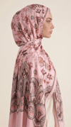 Karaca EşarpCOTTON ŞAL ALYA ETNİK DESENLİ COTTON ŞAL - PEMBE / KAHVERENGİ