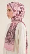 Karaca EşarpCOTTON ŞAL ALYA ETNİK DESENLİ COTTON ŞAL - PEMBE / KAHVERENGİ
