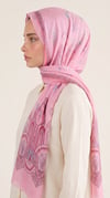 Karaca EşarpCOTTON ŞAL ALYA ETNİK DESENLİ COTTON ŞAL - PEMBE