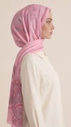 Karaca EşarpCOTTON ŞAL ALYA ETNİK DESENLİ COTTON ŞAL - PEMBE