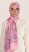Karaca EşarpCOTTON ŞAL ALYA ETNİK DESENLİ COTTON ŞAL - PEMBE