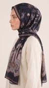 Karaca EşarpCOTTON ŞAL ALYA ETNİK DESENLİ COTTON ŞAL -SİYAH / KAHVERENGİ
