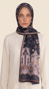 Karaca EşarpCOTTON ŞAL ALYA ETNİK DESENLİ COTTON ŞAL -SİYAH / KAHVERENGİ