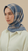 Karaca EşarpKOTON EŞARP EKOSE DESENLİ 100*100 CM COTTTON EŞARP - MAVİ