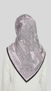 Karaca EşarpRAYON EŞARPETNİK DESEN TWİL POLYESTER EŞARP - GRİ / TOZ PEMBE