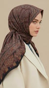 Karaca Eşarp ŞAL EŞARP ETNİK DESEN TWİL POLYESTER EŞARP - KIRMIZI / SİYAH