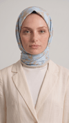 Karaca EşarpKOTON EŞARP FLORA COTTON EŞARP - MAVİ / KREM 