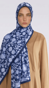 Karaca EşarpCOTTON ŞAL FLORA DESENLİ COTTON ŞAL - LACİVERT
