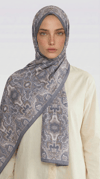 Karaca EşarpCOTTON ŞAL LARA MOTİF DESENLİ COTTON ŞAL - GRİ / EKRU