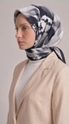 Karaca EşarpRAYON EŞARPLAVİN DESENLİ RAYON EŞARP - GRİ / SİYAH