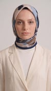 Karaca EşarpRAYON EŞARPLAVİN DESENLİ RAYON EŞARP -  LACİVERT / KREM