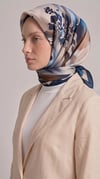 Karaca EşarpRAYON EŞARPLAVİN DESENLİ RAYON EŞARP -  LACİVERT / KREM