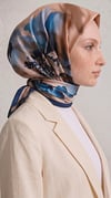 Karaca EşarpRAYON EŞARPLAVİN DESENLİ RAYON EŞARP -  LACİVERT / KREM