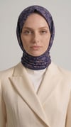 Karaca EşarpRAYON EŞARPLİLYA DESENLİ ÇİÇEK DESENLİ İPEK ŞİFON EŞARP - LACİVERT