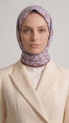 Karaca EşarpRAYON EŞARPLİLYA DESENLİ ÇİÇEK DESENLİ İPEK ŞİFON EŞARP - LİLA / GÜL KURUSU