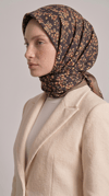 Karaca EşarpRAYON EŞARPLİLYA DESENLİ ÇİÇEK DESENLİ İPEK ŞİFON EŞARP - BEJ / KAHVERENGİ 