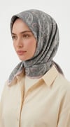 Karaca Eşarp ŞAL EŞARP MELORA 120*120 CM COTTON EŞARP -  GRİ / TOZ PEMBE