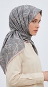Karaca Eşarp ŞAL EŞARP MELORA 120*120 CM COTTON EŞARP -  GRİ / TOZ PEMBE