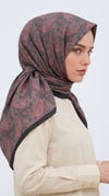 Karaca Eşarp ŞAL EŞARP MELORA 120*120 CM COTTON EŞARP -  LACİVERT / KIRMIZI