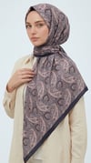 Karaca Eşarp ŞAL EŞARP MELORA 120*120 CM COTTON EŞARP - LACİVERT / MOR