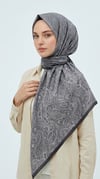 Karaca Eşarp ŞAL EŞARP MELORA 120*120 CM COTTON EŞARP - SİYAH / GRİ 